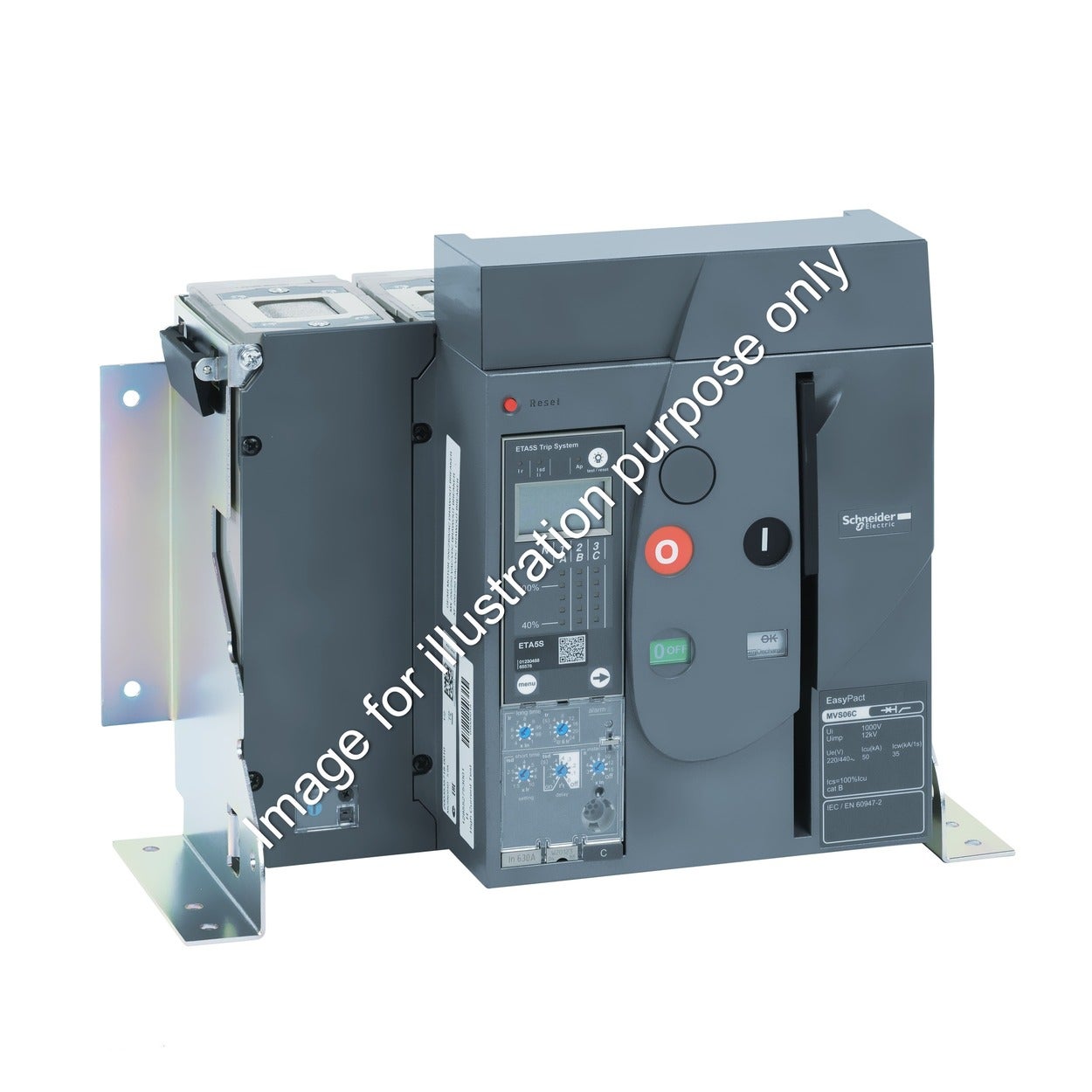 Schneider Electric EasyPact MVS - Circuit breaker, 400A, 65KA, 4 Poles, MF, ET2I With Current Metering