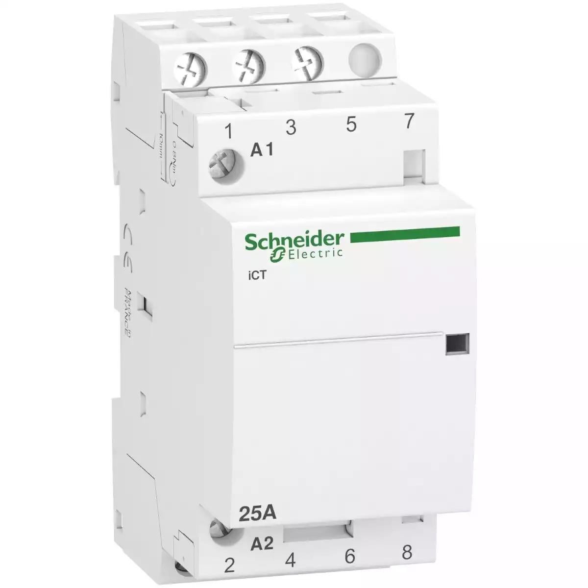 Schneider Electric Acti 9 iCT contactor - 3 poles - 3 NO - 25 A - 220..240 V AC