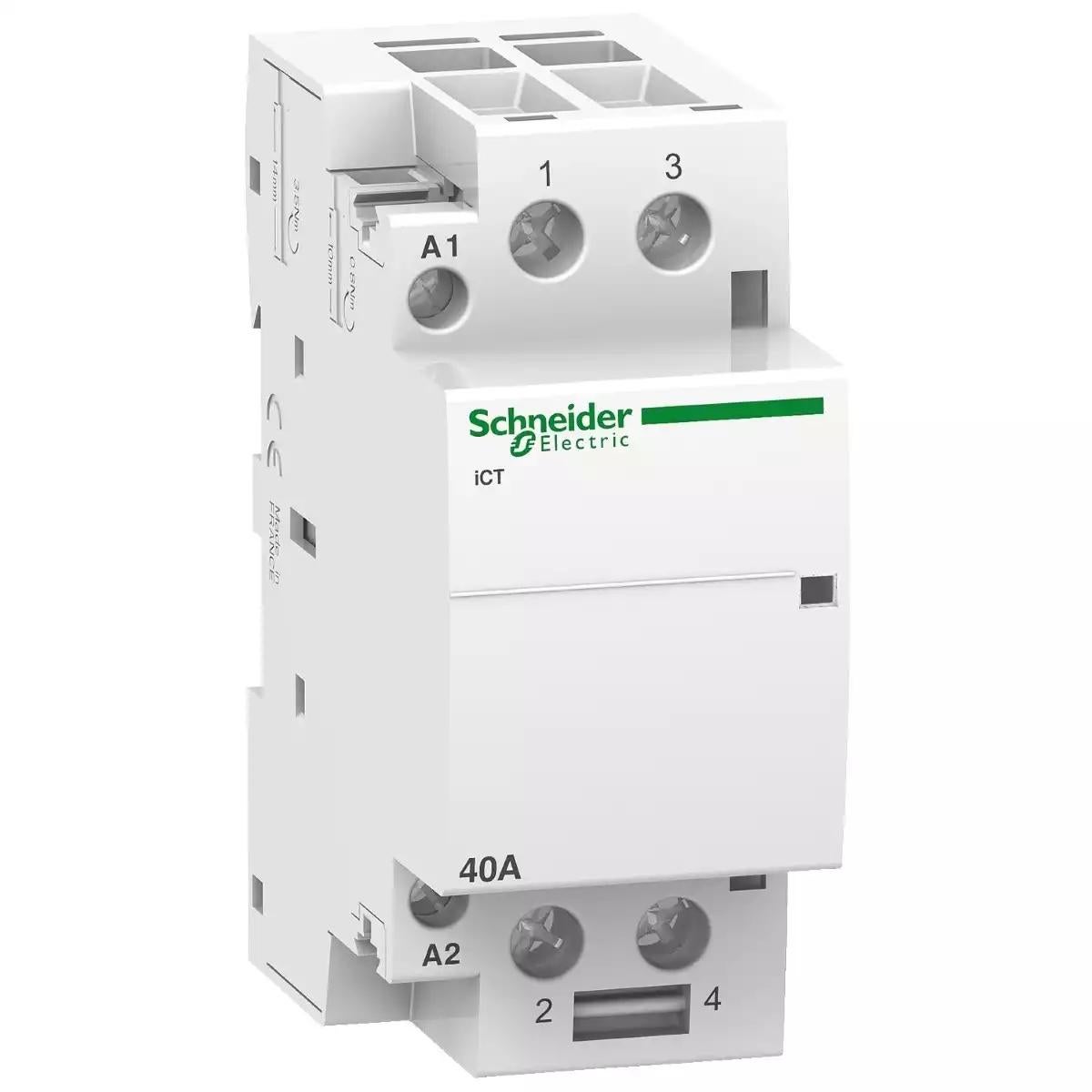Schneider Electric Acti 9 iCT contactor - 2 poles - 2 NO - 40 A - 220..240 V AC