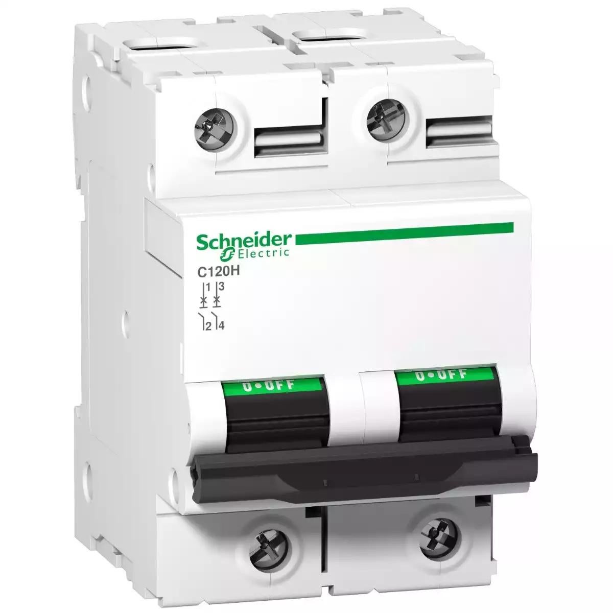 Schneider Electric Acti 9 C120H - circuit breaker - 2P - 100A - C curve