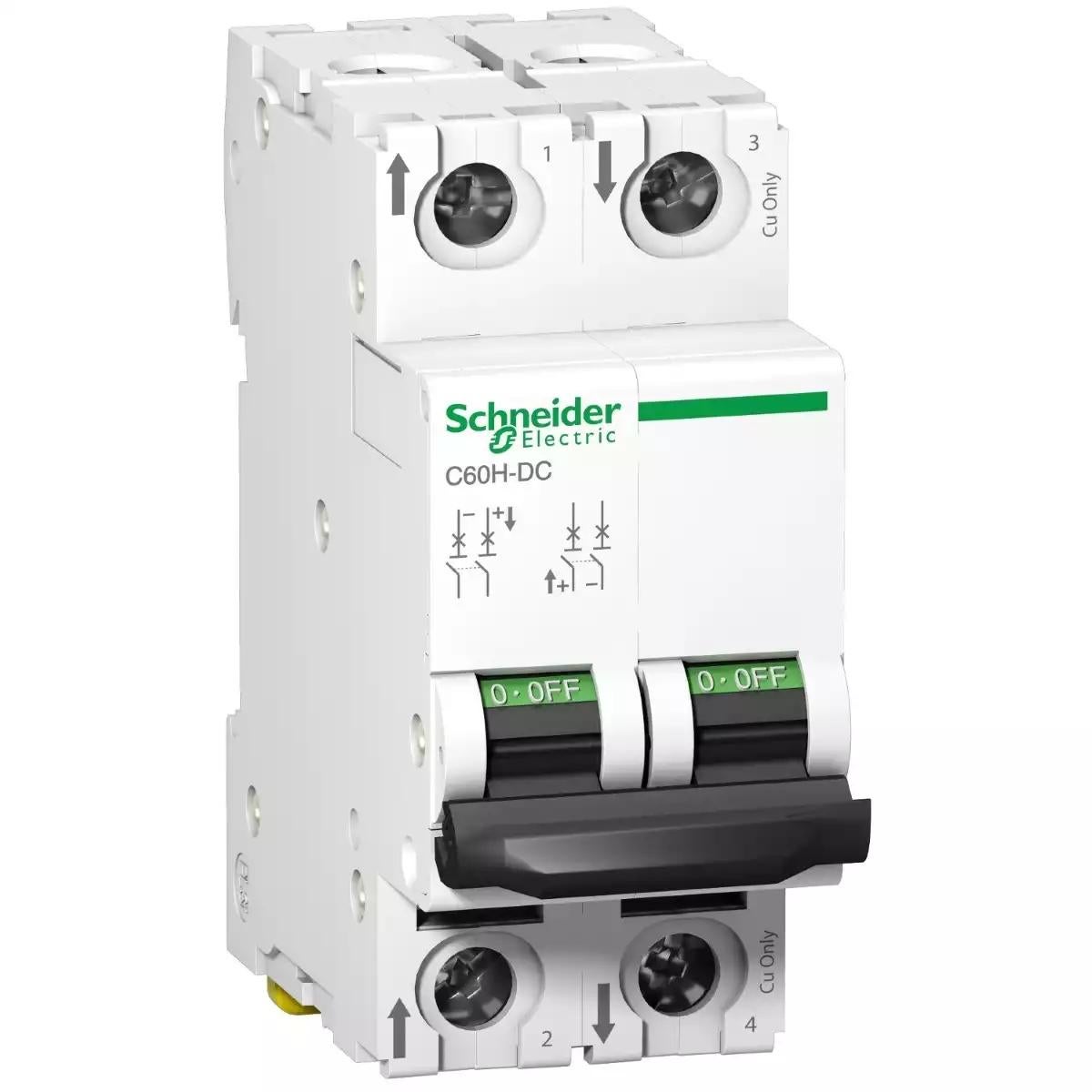 Schneider Electric Acti 9 C60H-DC, C60PV-DC miniature circuit breaker - C60H - 2 poles - 4 A - C curve