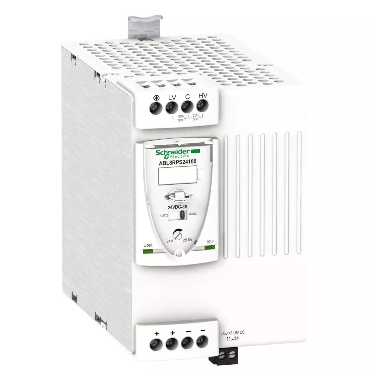 Schneider Electric Phaseo ABL8 regulated SMPS - 1 or 2-phase - 100..500 V - 24 V - 10 A 