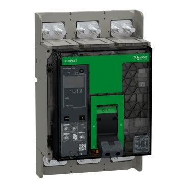 Schneider Electric ComPacT NS800N - Circuit breaker, 50kA at 415VAC, 3P, fixed, manually operated, MicroLogic 2.0E control unit, 800A