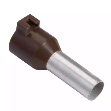 Cable end insulated for clip-in marker, 10mmÂ², medium size, brown, 1 bag, NF
