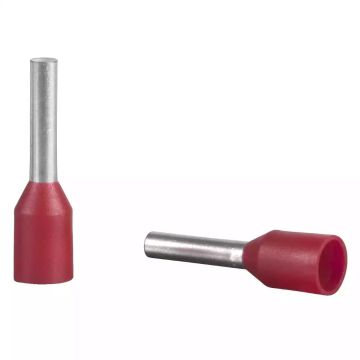 Cable end insulated, 1mmÂ², medium size, red, 10 bags, NF