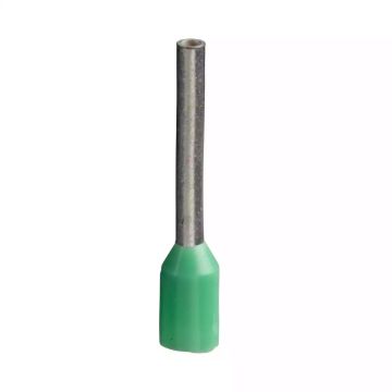 Cable end insulated, 6mmÂ², medium size, green, 1 bag, NF