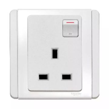 13A 3 Pin Switched Socket Outlet with Blue LED