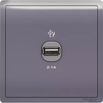 Pieno - 1 x 2.1A USB Charger - Lavender Silver