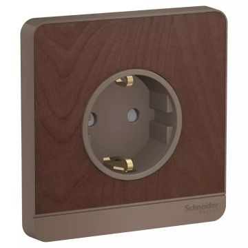 AvatarOn socket-outlet, 16A, 2P+earth, Schuko, Wood