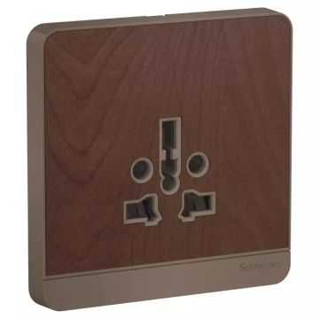 AvatarOn socket-outlet, 16A, 2P + 3P, Wood