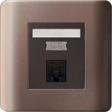 ZENCELO 1 Gang Data Outlet Category 6e with Integrated Shutter,Silver Bronze