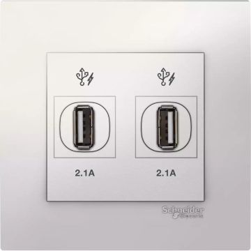 Vivace - 2 x 2.1A USB Charger - White
