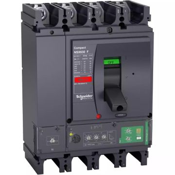 circuit breaker Compact NSX630F, 36 kA at 415 VAC, Micrologic 4.3 Vigi trip unit 570 A, 4 poles 3d