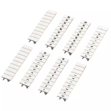Linergy TR Clip in marking strip, 5mm, 10 characters 1 to 10, printed horizontally, white 