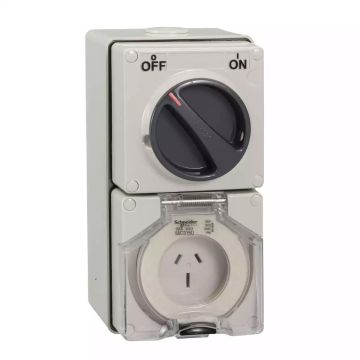 56 Series 56 Series 15A 250V 3 pin 2 gang Switched Socket Outlet - Grey
