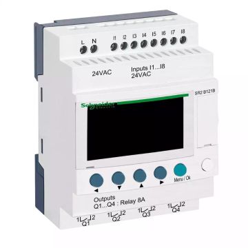 Zelio Logic compact smart relay - 12 I O - 24 V AC - clock - display