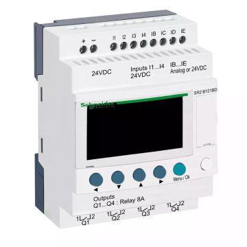 Zelio Logic compact smart relay - 12 I O - 24 V DC - clock - display