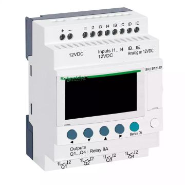 Zelio Logic compact smart relay - 12 I O - 12 V DC - clock - display