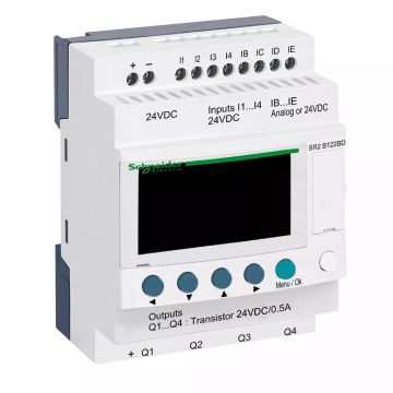 Zelio Logic compact smart relay - 12 I O - 24 V DC - clock - display