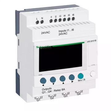 Zelio Logic modular smart relay Zelio Logic - 10 I O - 24 V AC - clock - display