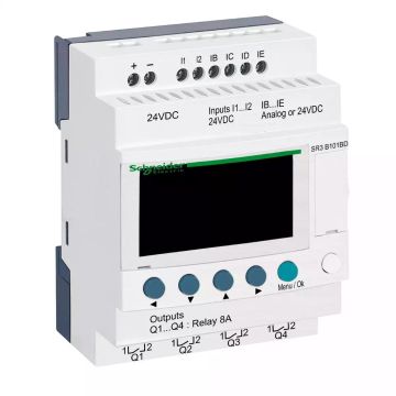 Zelio Logic modular smart relay Zelio Logic - 10 I O - 24 V DC - clock - display
