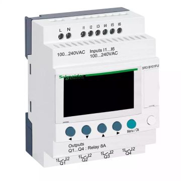 Zelio Logic modular smart relay Zelio Logic - 10 I O - 100..240 V AC - clock - display