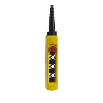 Harmony XAC - Pendant control station, plastic, yellow, 6 push buttons with 1NO, 1 emergency stop NC