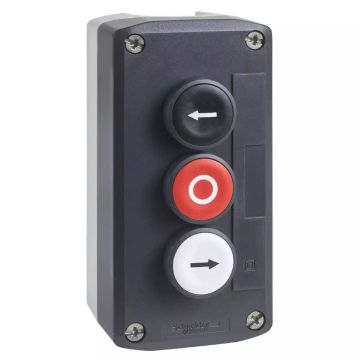 Harmony XALD, XALK dark grey station - white flush/red flush/black flush pushbuttons Ã˜22