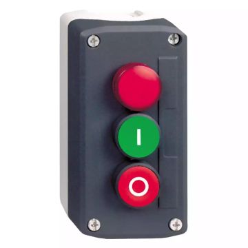 Harmony XALD, XALK dark grey station - green flush/red flush pushbuttons Ã˜22 and red pilot light