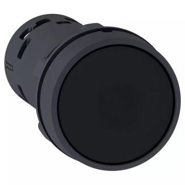 Harmony XB7 black flush pushbutton Ã˜22 - push push-to-release - 1 NO - screw clamp terminals