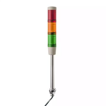 Modular tower lights, aluminium, red/orange/green, Ã˜45, steady, super bright LED, 24 V AC/DC