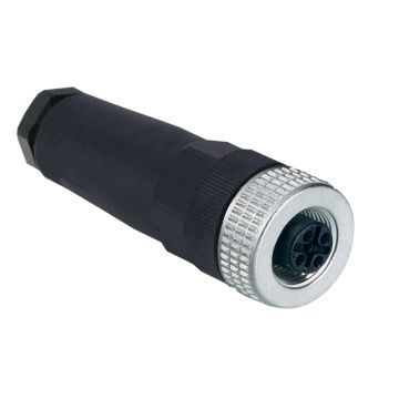 male, M12, 5-pin, shielded straight connector