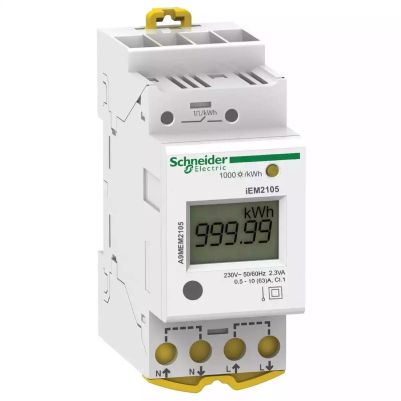 modular single phase power meter iEM2105 - 230V - 63A with pulse