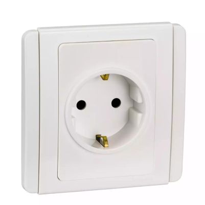 Neo - 16A 2P+E schuko socket outlet with safety shutter - White