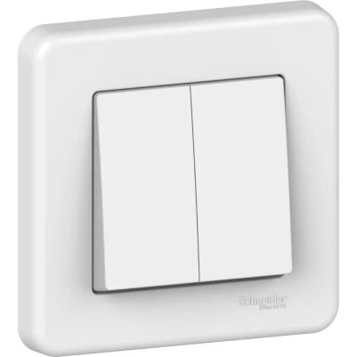 Leona - double 2way switch - 10AX lift terminals - white