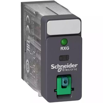 Zelio RXG - Relay interface plug-in relay - 2C/O standard -24VDC-5A - with LTB and LED