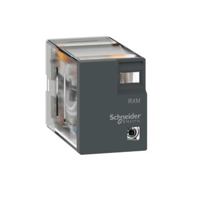 miniature plug-in relay - Zelio RXM2L - 4 C/O - 120 V AC - 3 A - with LED