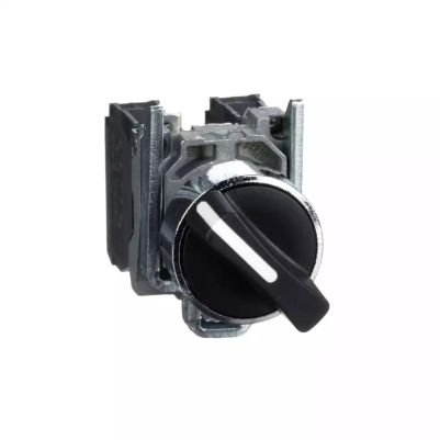 black selector switch 22 2-position stay put 1NO+1NC 600V