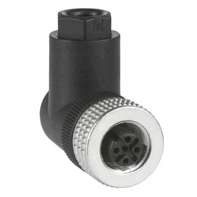 OsiSense XU female, M12, 4-pin, elbowed connector - cable gland Pg 7 