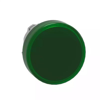 green pilot light head 22 with plain lens for integral LED