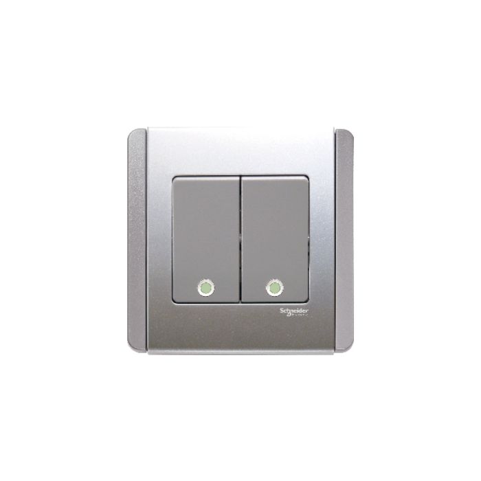 NEO - 2 Gang 1 Way Vertical Dolly with Green Fluorescent Indicator, Grey Silver main product photo