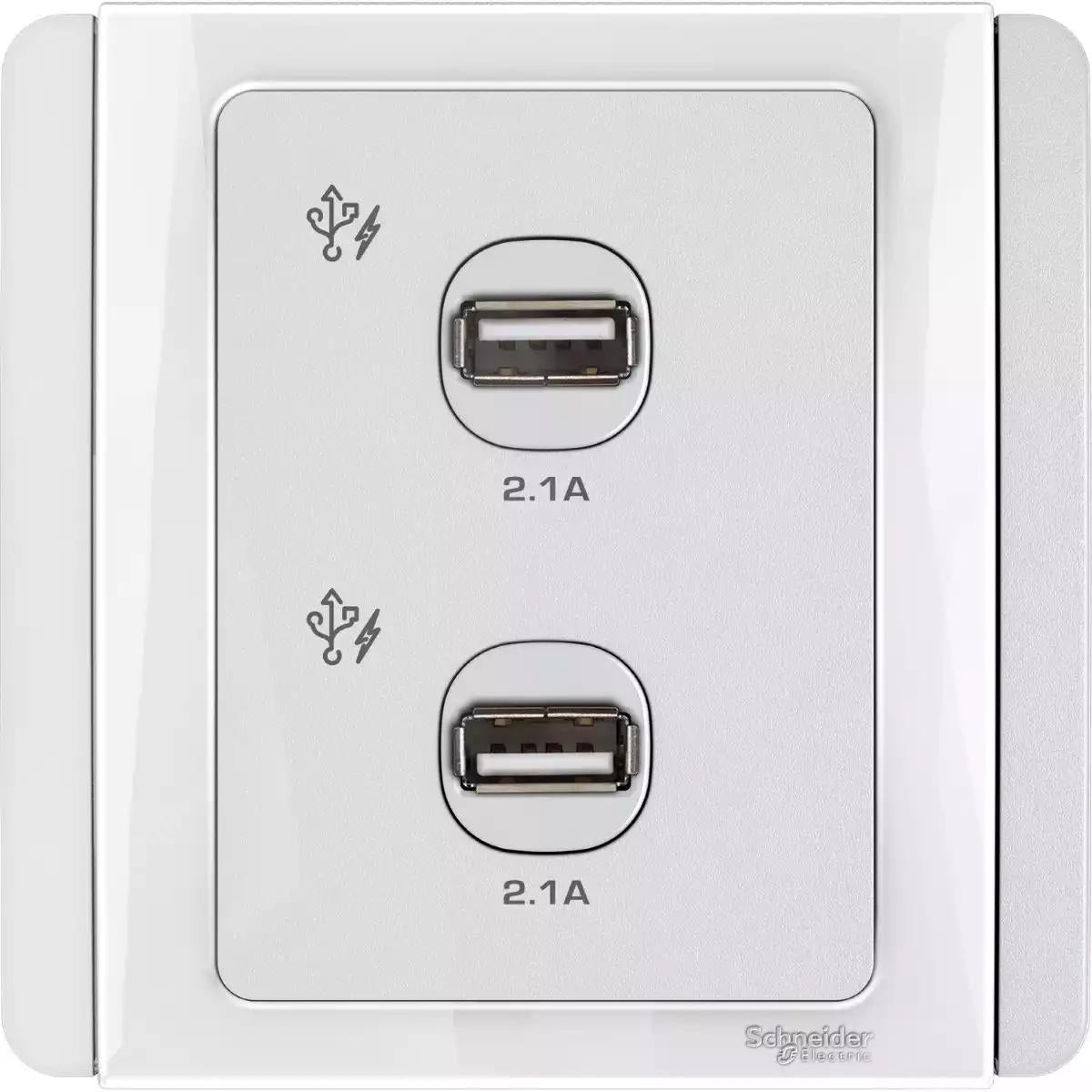 Schneider Electric NEO - 2 x 2.1A USB Charger - White