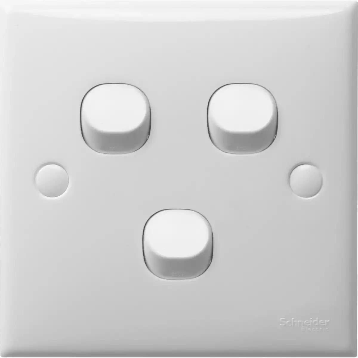 Schneider Electric S-Classic - 1-way switch - 3 gangs - white