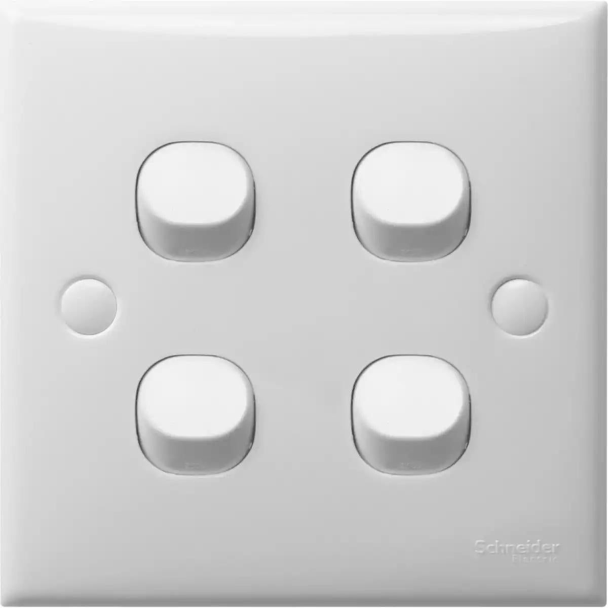 Schneider Electric S-Classic - 1-way switch - 4 gangs - white
