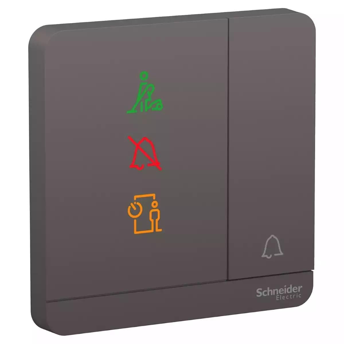 Schneider Electric AvatarOn push button for doorbell, 10A, 250V, LED, Dark Grey