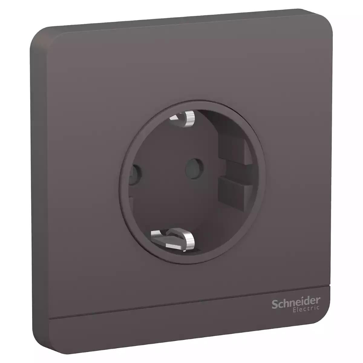 Schneider Electric AvatarOn socket-outlet, 16A, 2P+earth, Schuko, Dark Grey