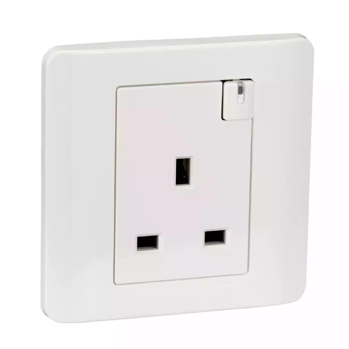 Schneider Electric ZENcelo 13A 1Gang swiched socket with neon White