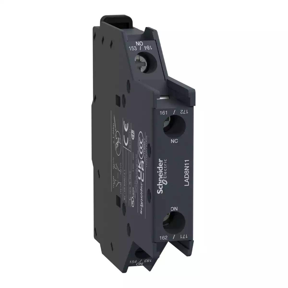 Schneider Electric TeSys D - auxiliary contact block - 1NO + 1NC - screw clamp terminals