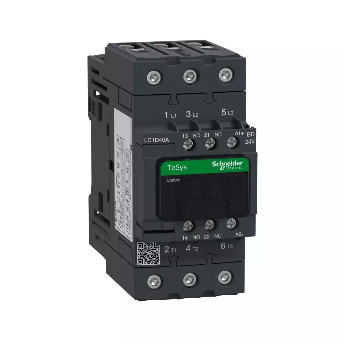 Schneider Electric TeSys D contactor - 3P(3 NO) - AC-3 - <= 440 V 40 A - 24 V DC standard coil