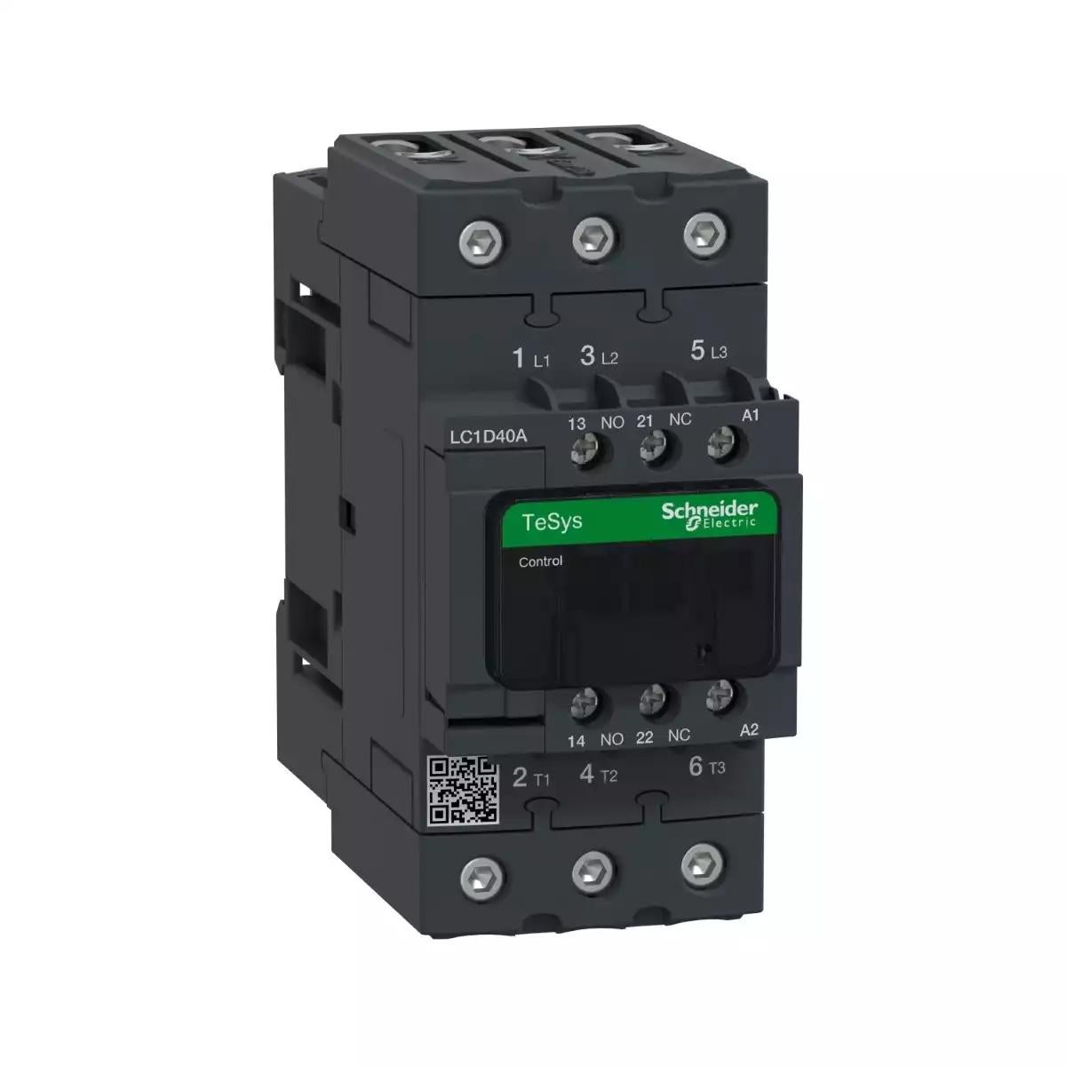 Schneider Electric TeSys D contactor - 3P(3 NO) - AC-3 - <= 440 V 40 A - 220 V AC 50/60 Hz coil